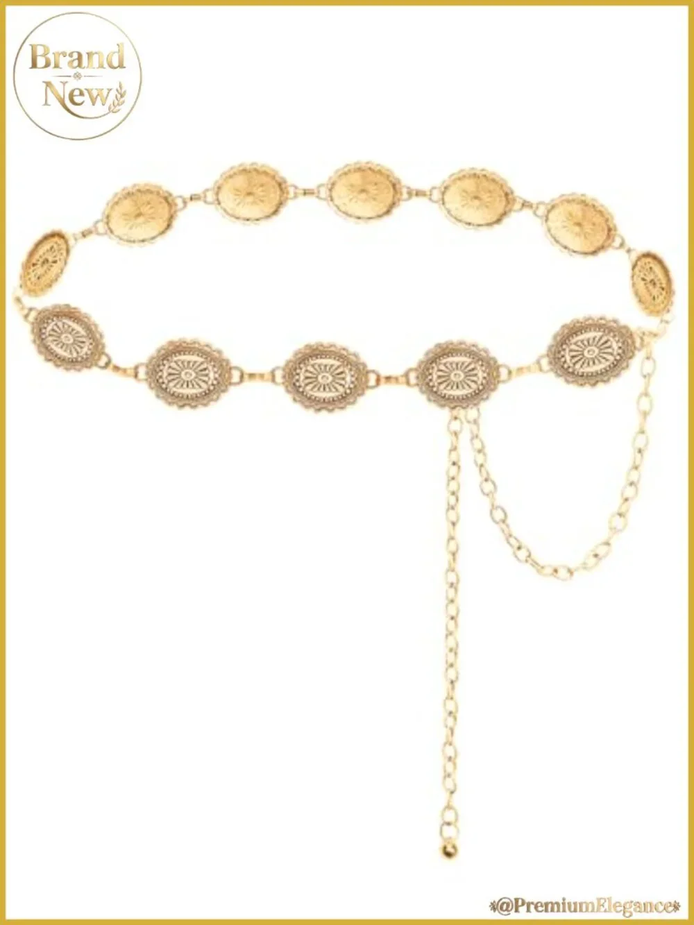Gold Chain Belt Thick Metal Link Waist Belt Western Cowgirl Style